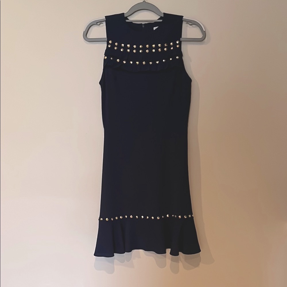 Michael Kors Navy & Gold Sleeveless Dress